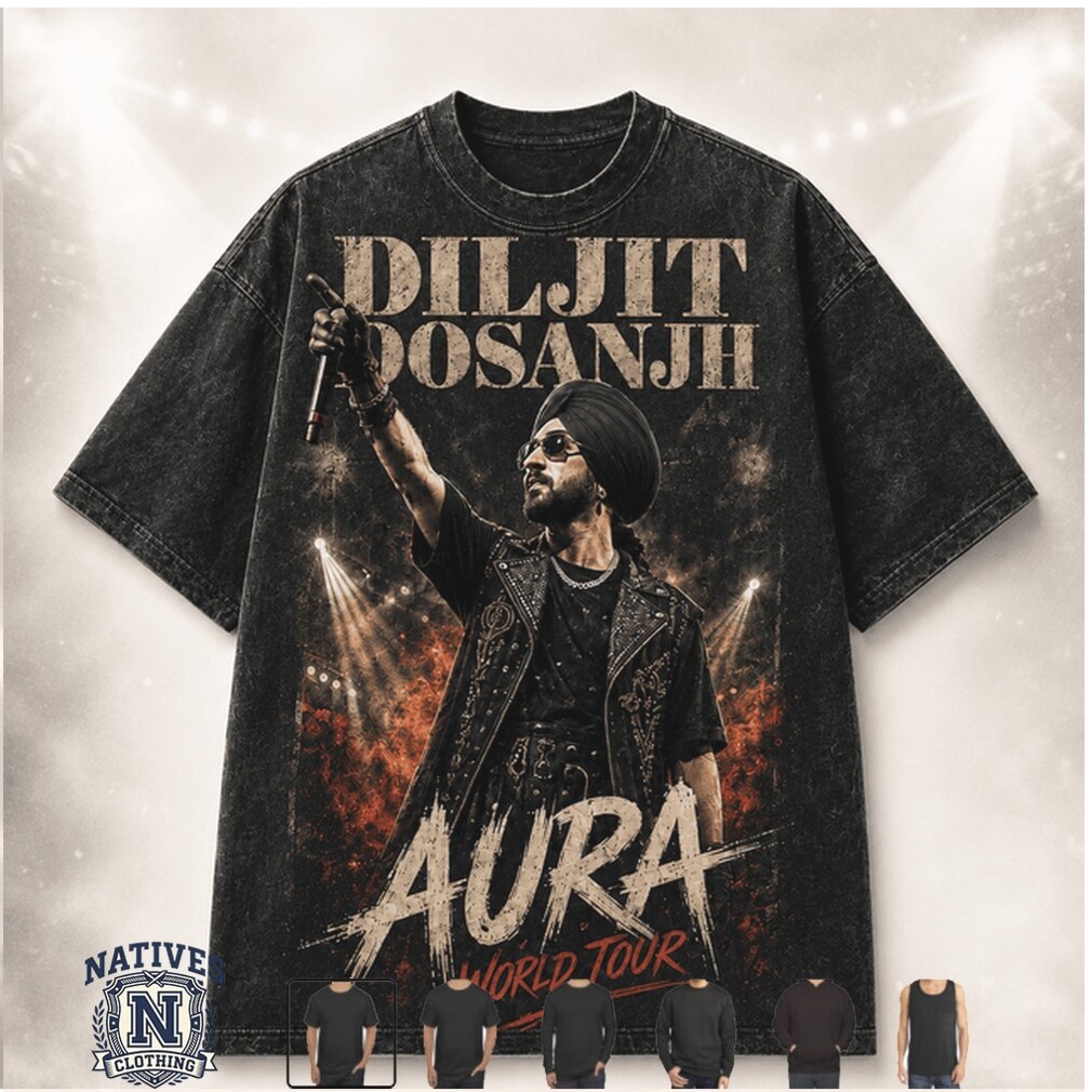 Diljit Dosanjh Aura World Tour Concert Vintage T Shirt Diljit Dosanjh Aura World Tour Concert Vintage T Shirt