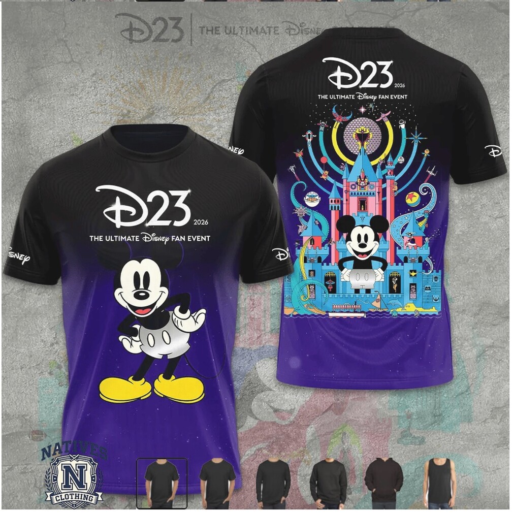 Disney D23 2026 Mickey Mouse Castle Celebration T Shirt Disney D23 2026 Mickey Mouse Castle Celebration T Shirt
