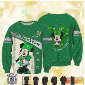 Disney Minnie Mouse St Patricks Day Shamrock Custom Name T Shirt