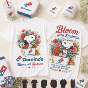 Dominos Pizza Snoopy Floral Box Classic T Shirt