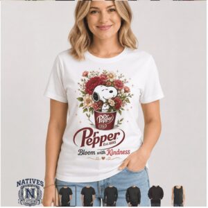 Dr Pepper Snoopy Flowers Vintage Graphic T Shirt