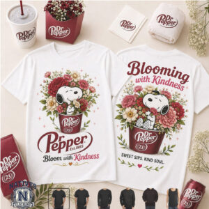 Dr Pepper Snoopy Flowers Vintage Graphic T Shirt
