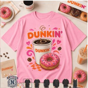 Dunkin Coffee Donut Sweet Jars Jam Design Casual Graphic T Shirt