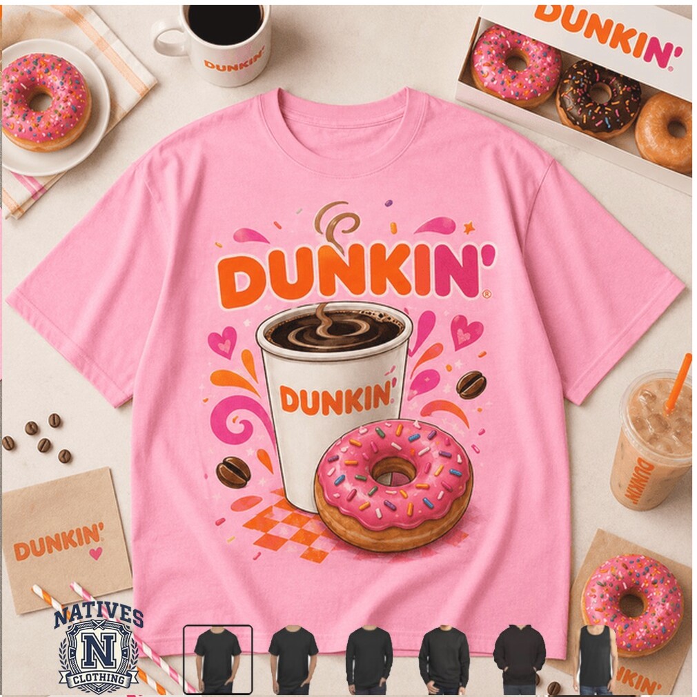 Dunkin Coffee Donut Sweet Jars Jam Design Casual Graphic T Shirt Dunkin Coffee Donut Sweet Jars Jam Design Casual Graphic T Shirt