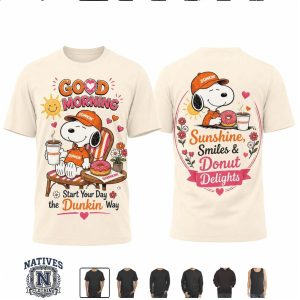 Dunkin Donuts Snoopy Good Morning Sunshine Coffee T Shirt