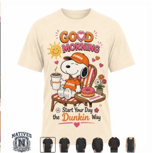 Dunkin Donuts Snoopy Good Morning Sunshine Coffee T Shirt