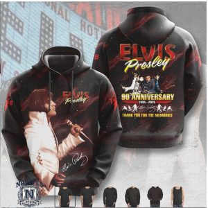 Elvis Presley 90th Anniversary The King Rock Music T Shirt