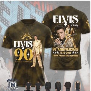 Elvis Presley 90th Birthday Celebration Gold Suit T Shirt