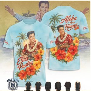 Elvis Presley Aloha From Hawaii Tropical Hibiscus T Shirt