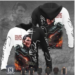 Elvis Presley Guitar Legend Retro Music Portrait Graphic T Shirt