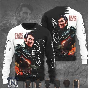 Elvis Presley Guitar Legend Retro Music Portrait Graphic T Shirt