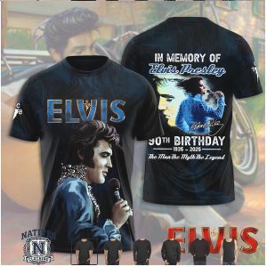 Elvis Presley In Memory 90th Birthday Man Myth Legend Tribute T Shirt