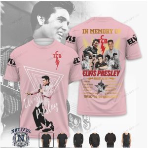 Elvis Presley In Memory Of TCB Legacy Pink Graphic T Shirt