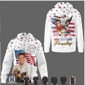Elvis Presley Red White And Blue Patriotic 1776 Independence Day T Shirt