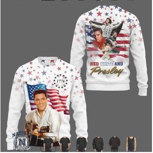 Elvis Presley Red White And Blue Patriotic 1776 Independence Day T Shirt