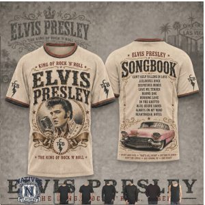 Elvis Presley Songbook Classic Hits Vintage Beige T Shirt