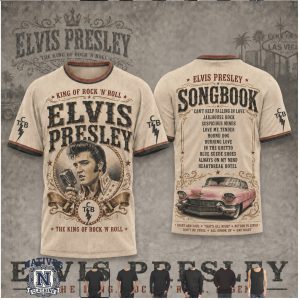Elvis Presley Songbook Classic Hits Vintage Beige T Shirt