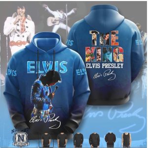 Elvis Presley The King Blue Signature Concert Stage Legend T Shirt