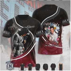 Elvis Presley With God All Things Are Possible Faith Floral T Shirt