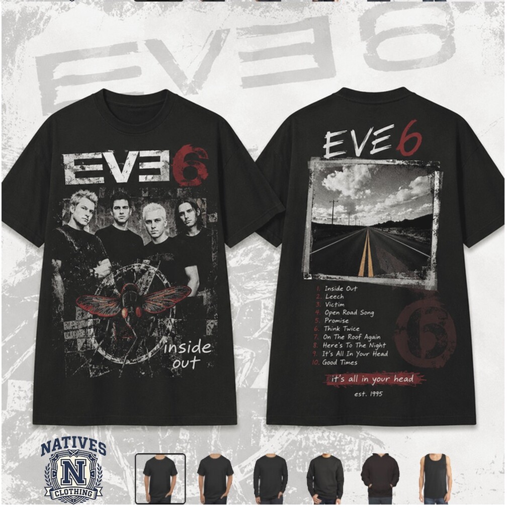 Eve 6 Inside Out Rock Band Cicada Graphic Unisex T Shirt Eve 6 Inside Out Rock Band Cicada Graphic Unisex T Shirt
