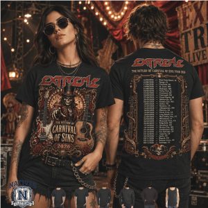 Extreme Carnival Of Sins Tour 2026 Rock Band Concert T Shirt