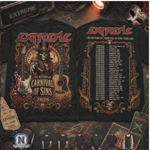 Extreme Carnival Of Sins Tour 2026 Rock Band Concert T Shirt