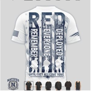 New England Patriots Red Friday Military Heart Remember Everyone Deployed T Shirt