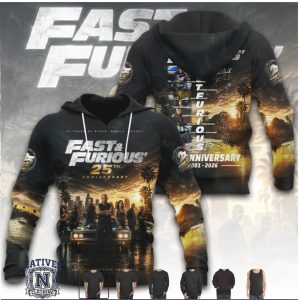 Fast And Furious 25th Anniversary One Crew Legacy T Shirt