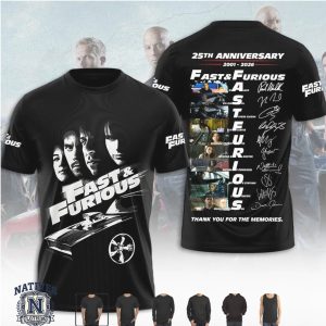 Fast And Furious 25th Anniversary Signature Collage T Shirt