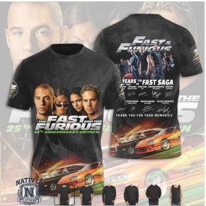 Fast And The Furious 25th Anniversary Saga Cast Commemorative Hoodie