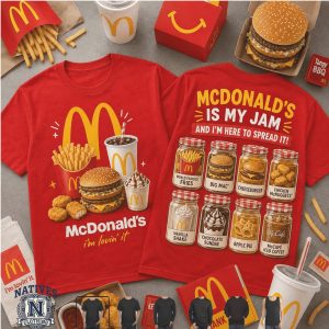 Fast Food McDonald Burger Fries Jars Jam Classic Graphic T Shirt Fast Food McDonald Burger Fries Jars Jam Classic Graphic T Shirt