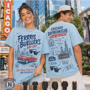 Ferris Bueller Chicago Skyline Daydream Club Vintage Movie T Shirt