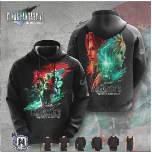 Final Fantasy VII 30th Anniversary Character Montage Action Graphic T Shirt