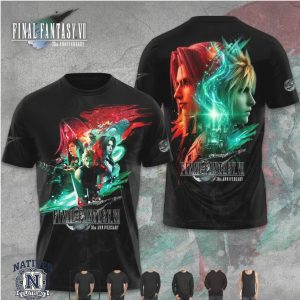 Final Fantasy VII 30th Anniversary Character Montage Action Graphic T Shirt