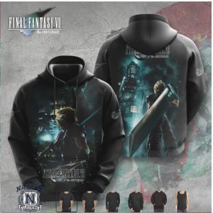 Final Fantasy VII 30th Anniversary Cloud Strife Night City Graphic T Shirt