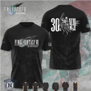 Final Fantasy VII 30th Anniversary Logo Crest Emblem Graphic T Shirt