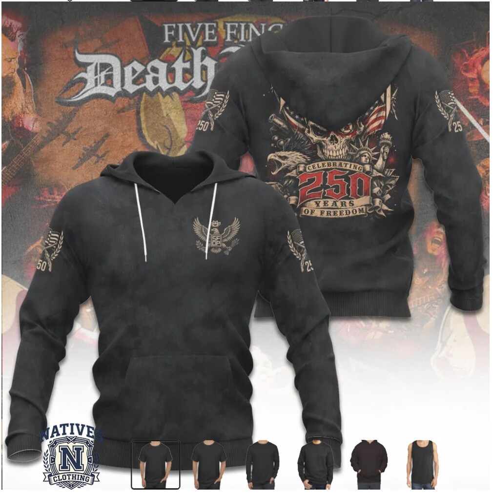 Five Finger Death Punch 250 Years Of Freedom Skull T Shirt Five Finger Death Punch 250 Years Of Freedom Skull T Shirt