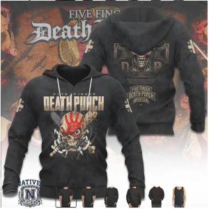 Five Finger Death Punch Legions Skull Brass Knuckles Logo T Shirt