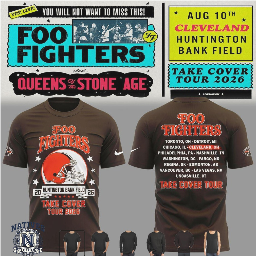 Foo Fighters Cleveland Huntington Bank Field T Shirt Foo Fighters Cleveland Huntington Bank Field T Shirt