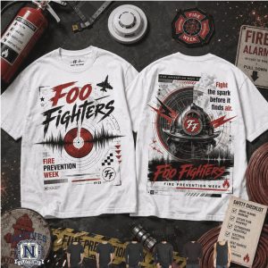Foo Fighters Fire Prevention Week Helmet Vintage Rock Band T Shirt