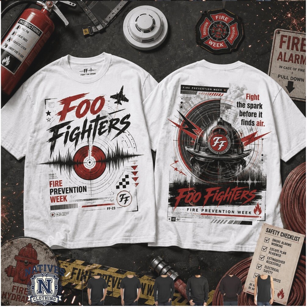 Foo Fighters Fire Prevention Week Helmet Vintage Rock Band T Shirt Foo Fighters Fire Prevention Week Helmet Vintage Rock Band T Shirt
