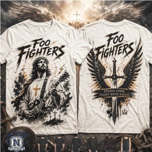 Foo Fighters Jesus Guitar Faith Warrior Religious T Shirt