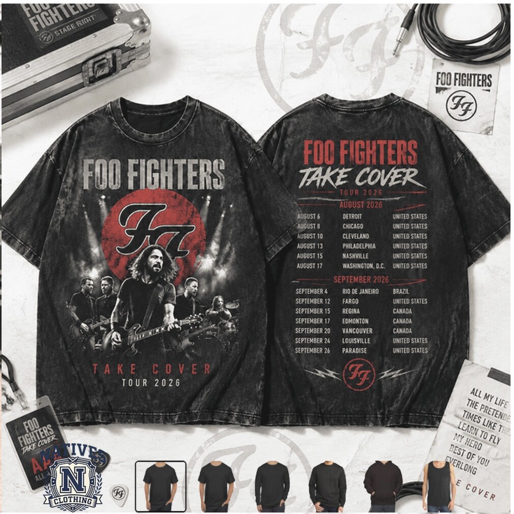 Foo Fighters Take Cover Tour 2026 Concert T Shirt Foo Fighters Take Cover Tour 2026 Concert T Shirt