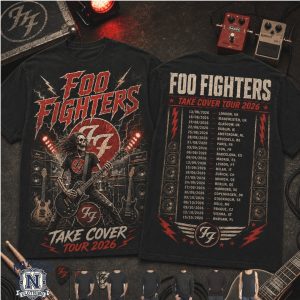Foo Fighters Take Cover Tour 2026 Rock Band Concert T Shirt