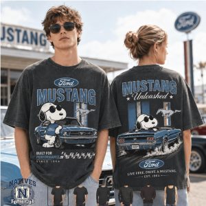 Ford Mustang Unleashed Classic Car Performance Vintage T Shirt