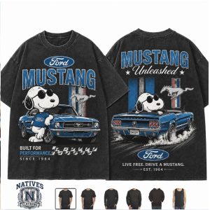 Ford Mustang Unleashed Classic Car Performance Vintage T Shirt