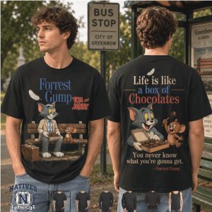 Forrest Gump Tom and Jerry Box of Chocolates Movie Graphic T Shirt