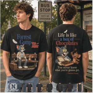 Forrest Gump Tom and Jerry Box of Chocolates Movie Graphic T Shirt