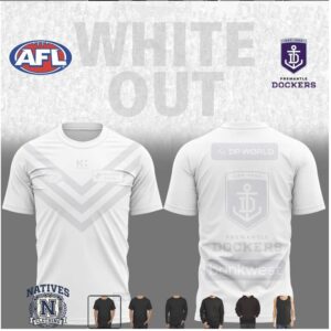 Fremantle Dockers White Out AFL Football Team T Shirt