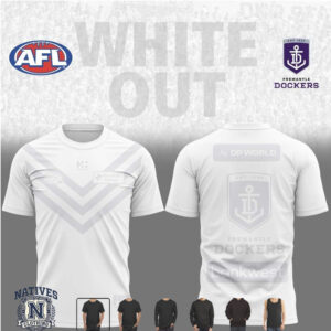 Fremantle Dockers White Out AFL Football Team T Shirt